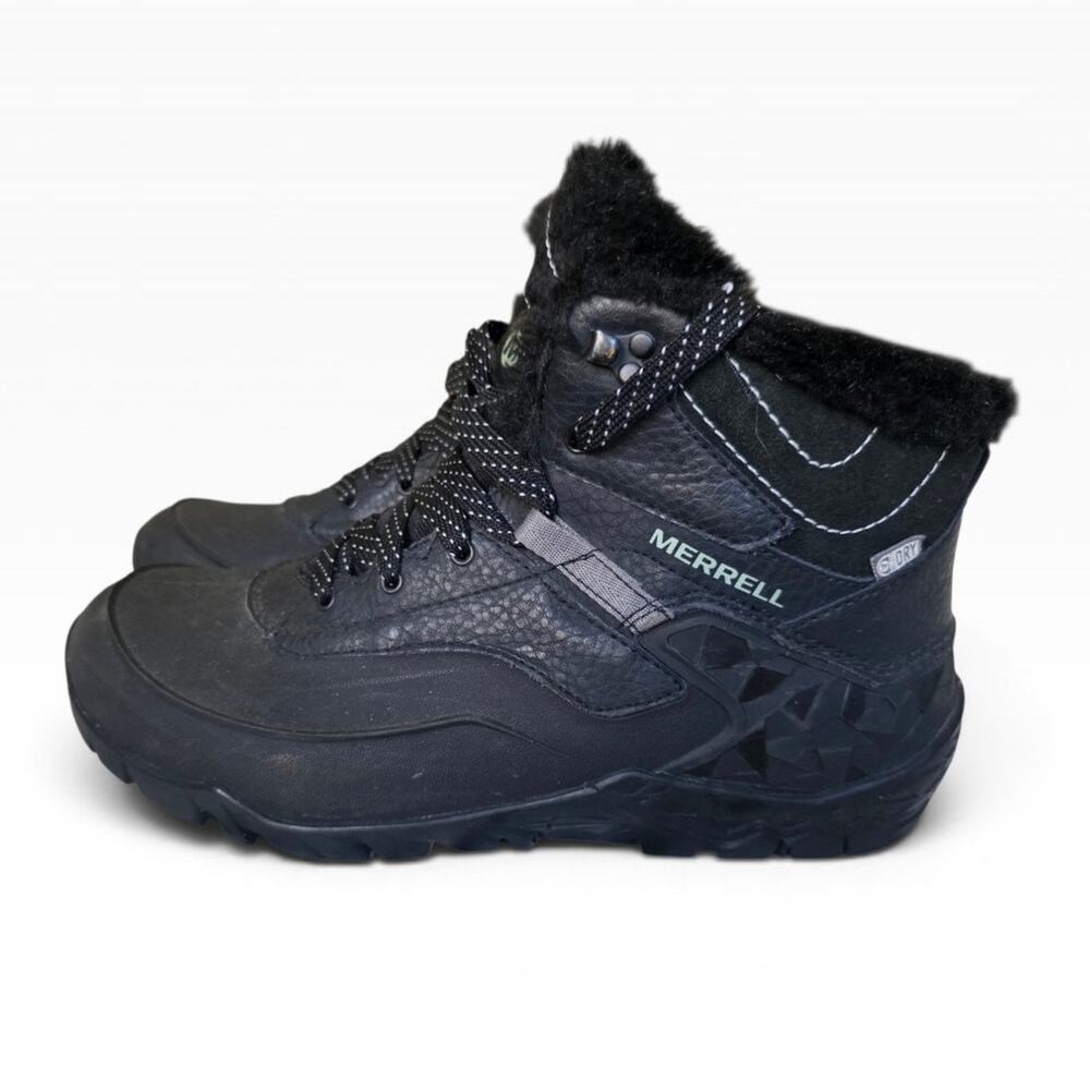 Merrell Aurora 6 Ice+ Black Waterproof Winter Boots Women's 9 Leather